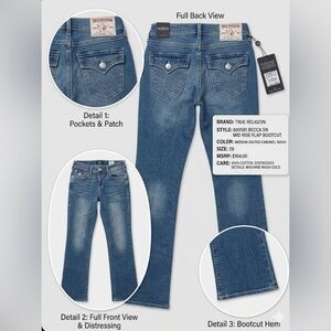 True Religion Medium Salted Caramel Wash Bootcut Jeans